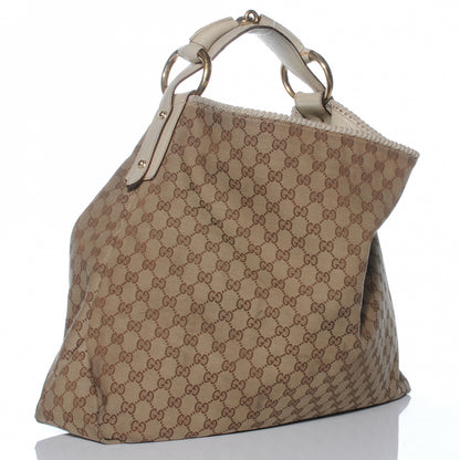 Gucci Monogram Large Horsebit Chain Hobo White 3 of 7