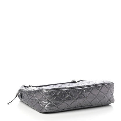Chanel Metallic Aged Calfskin Quilted Large Reissue Camera Case Silver 4 of 10