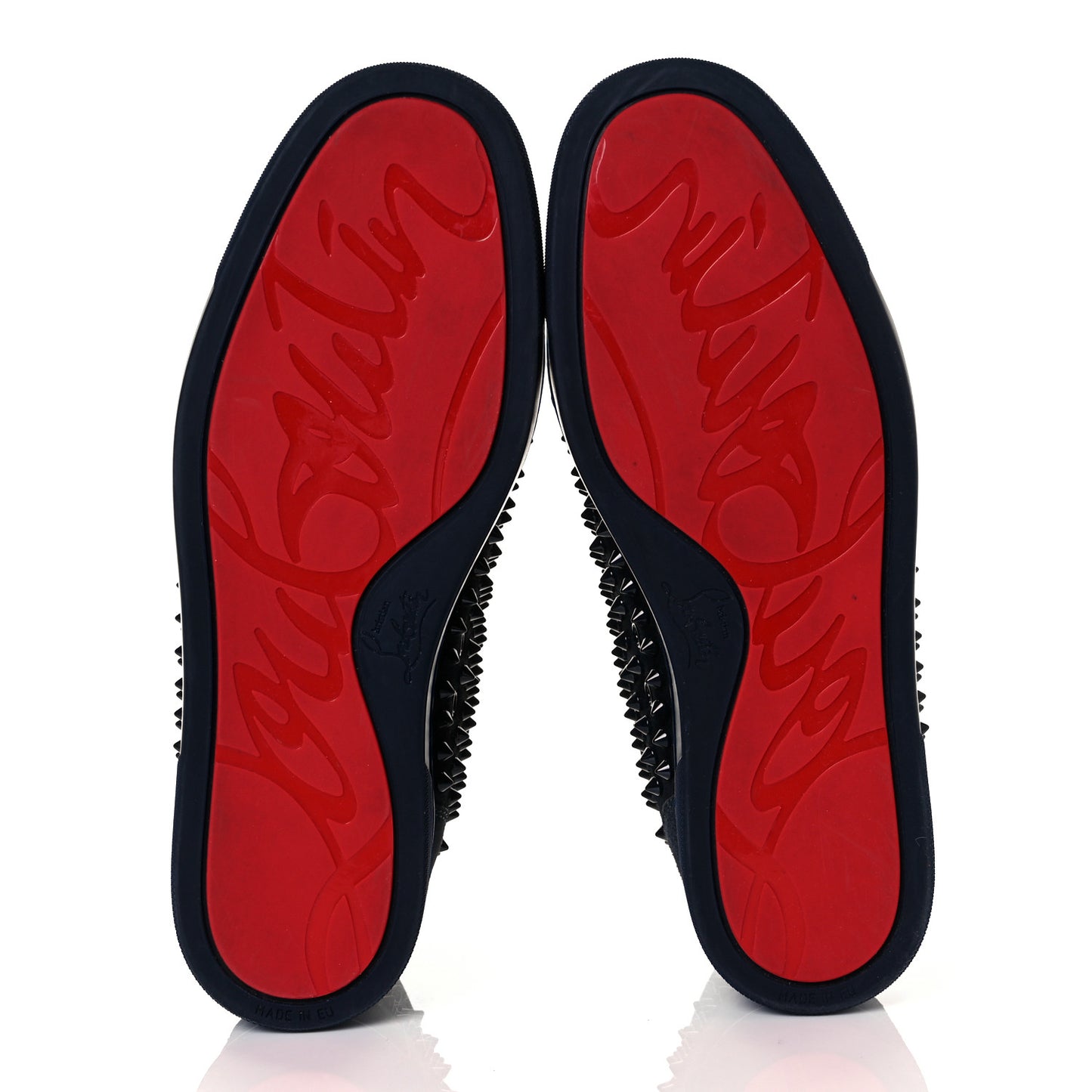 Veau Velours Mens Louis Spikes Flat Sneakers 42 Nuit