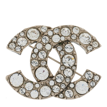 Chanel Crystal Large CC Brooch Silver 1 of 3