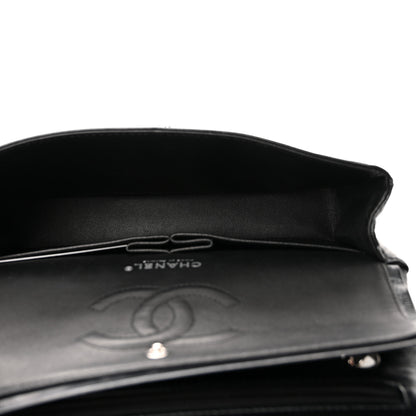 Chanel Glazed Calfskin Grommet Embellished Medium Airline Double Flap Black 5 of 11