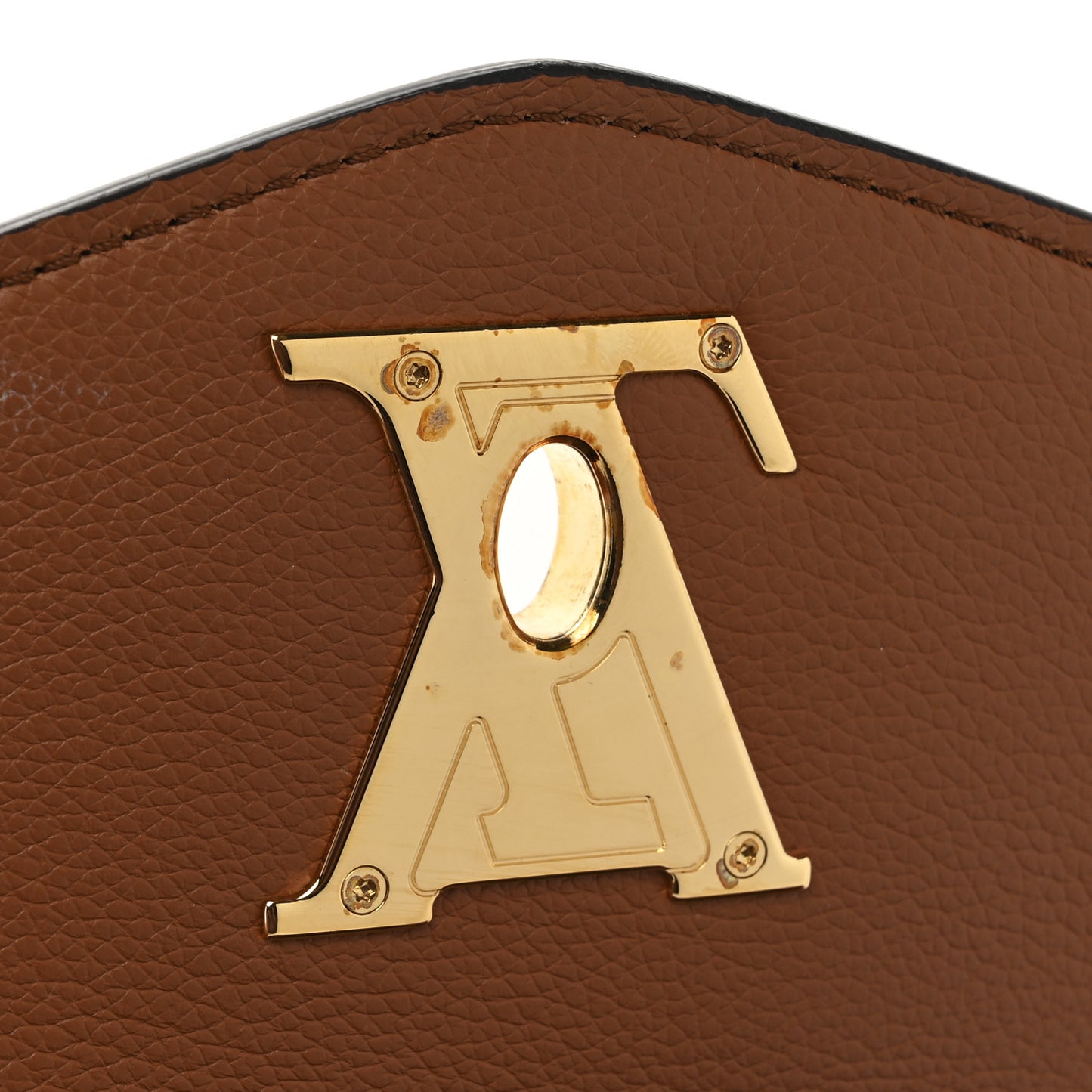 Grained Calfskin Lockme Oxford Cognac