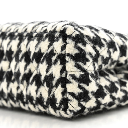 Chanel Tweed Houndstooth Quilted Nano Kelly Shopper Black White 10 of 12