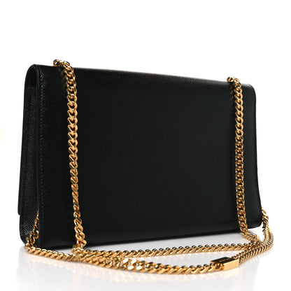 Saint Laurent Grain De Poudre Medium Classic Monogram Kate Satchel Black 2 of 7