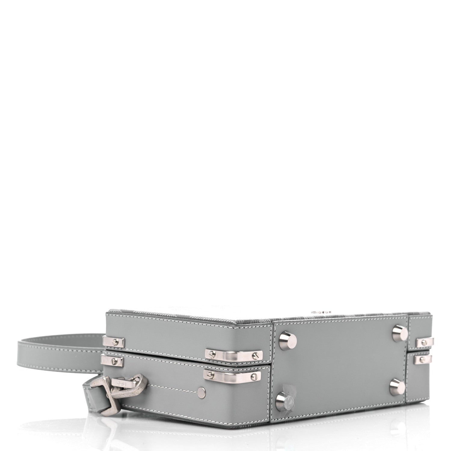 Christian Dior Coated Canvas CD Diamond Lock Mini Case Gray