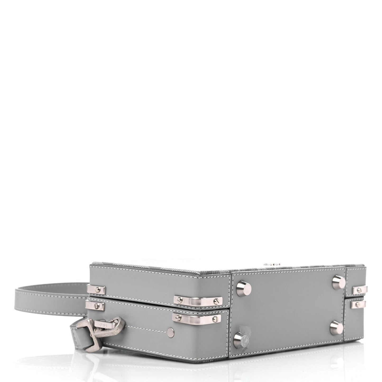 Coated Canvas CD Diamond Lock Mini Case Gray