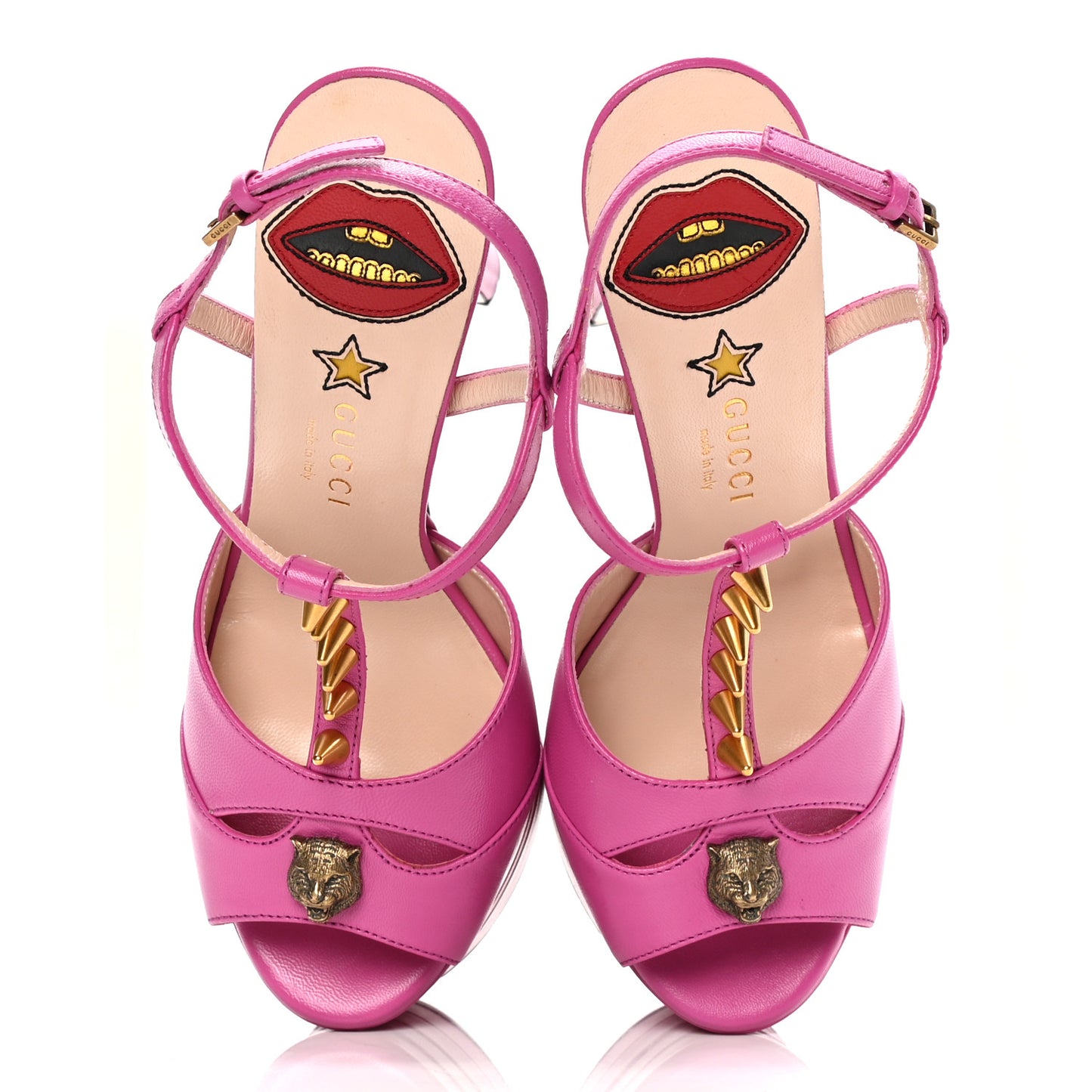 Malaga Kid Angel T-Strap Platform High Heel Sandals 36 Rododendro