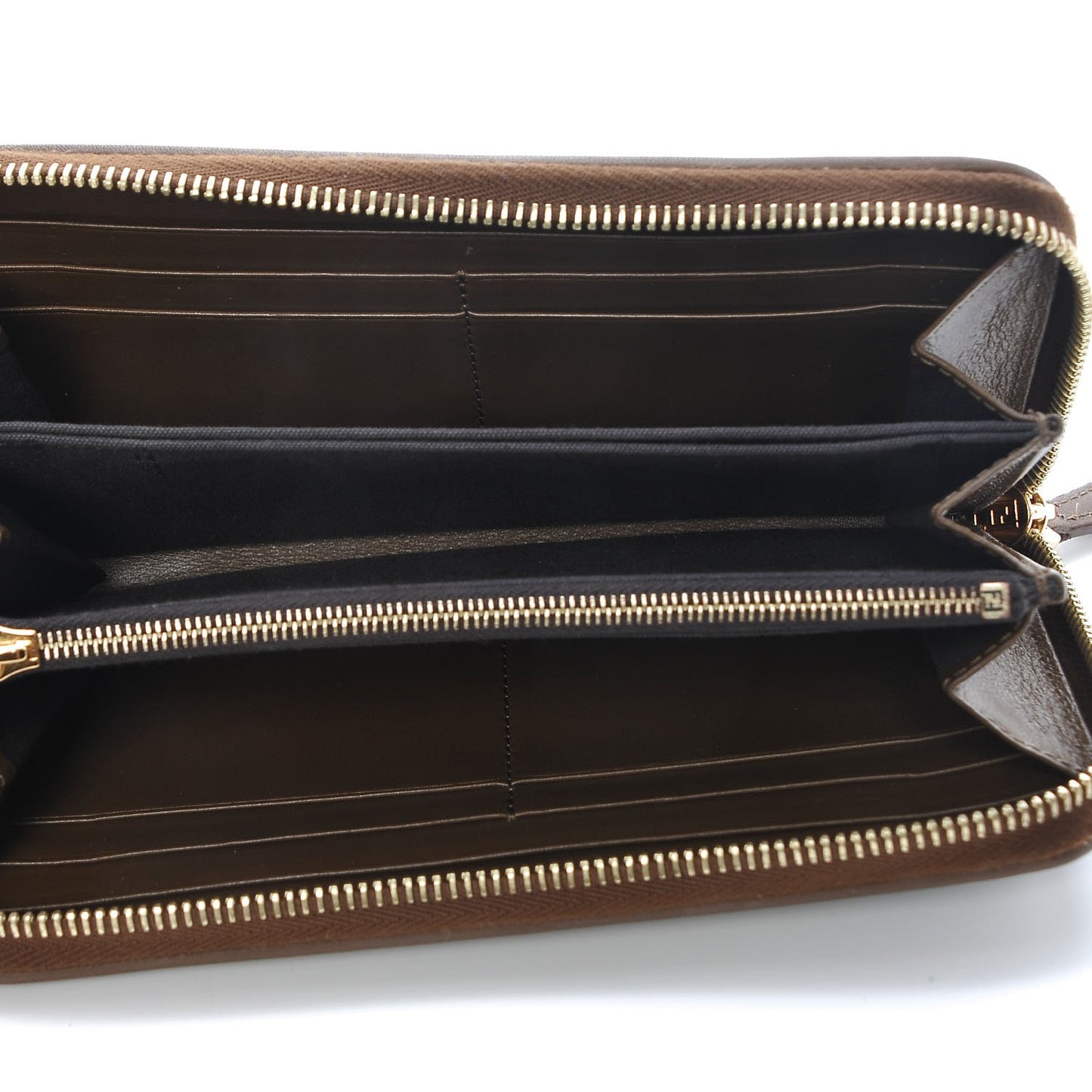 Pequin Vitello Zip Around Wallet Tobacco Foresta