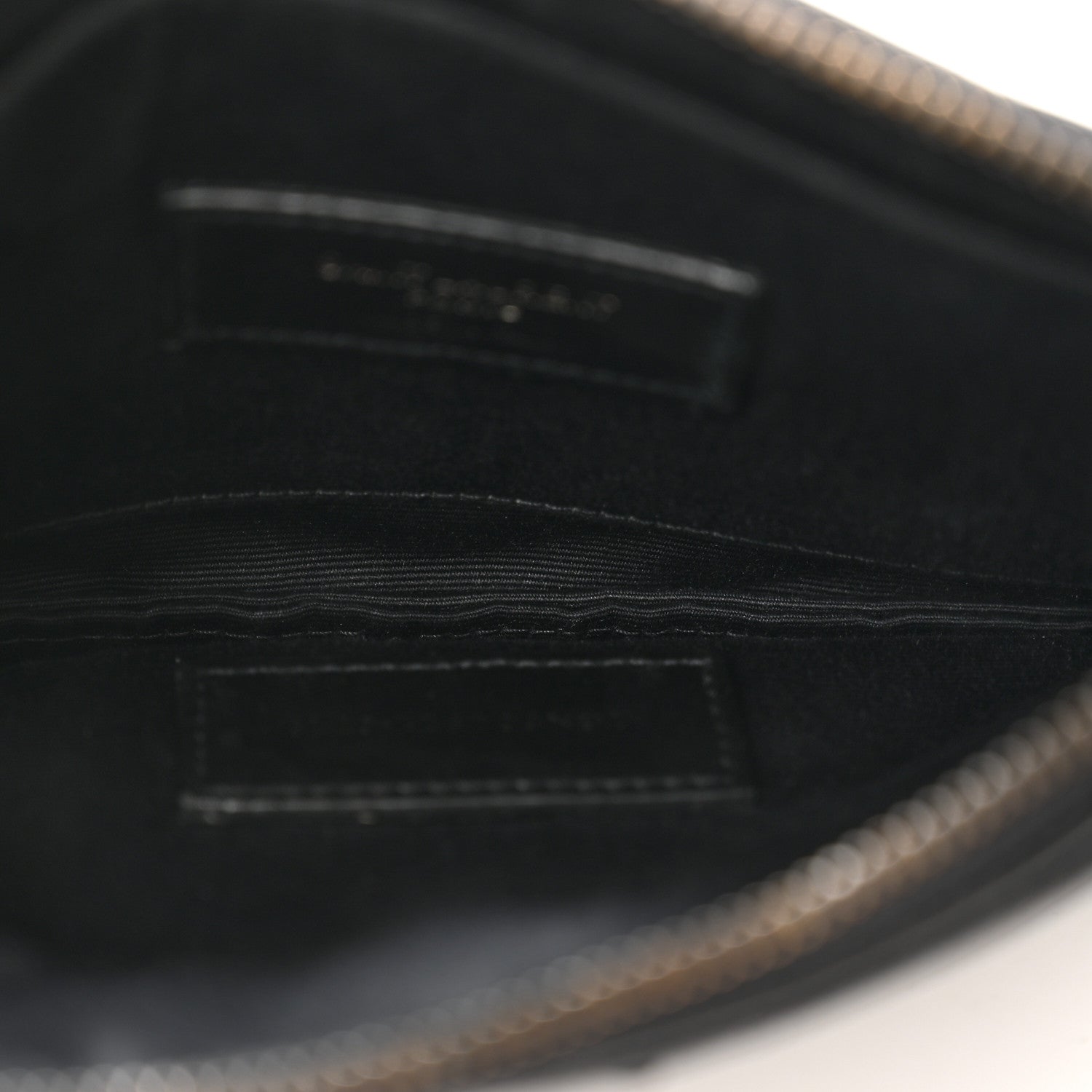 Saint Laurent Monogram Grain de Poudre 5 Fragments Zip Pouch Card Holder Black 5 of 11