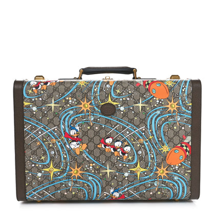 Gucci X DISNEY GG Supreme Monogram Donald Duck Retro Interlocking G Medium Savoy Suitcase Beige Multicolor New Acero 1 of 9