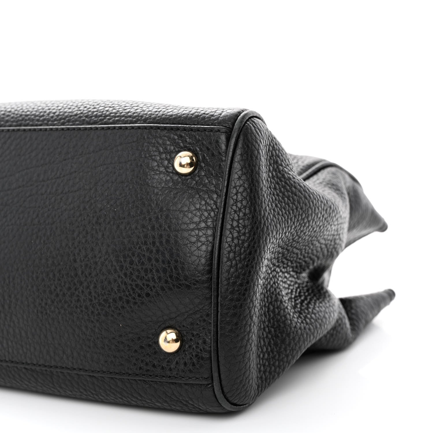Gucci Pebbled Calfskin Medium Bamboo Shopper Tote Black 17 of 20
