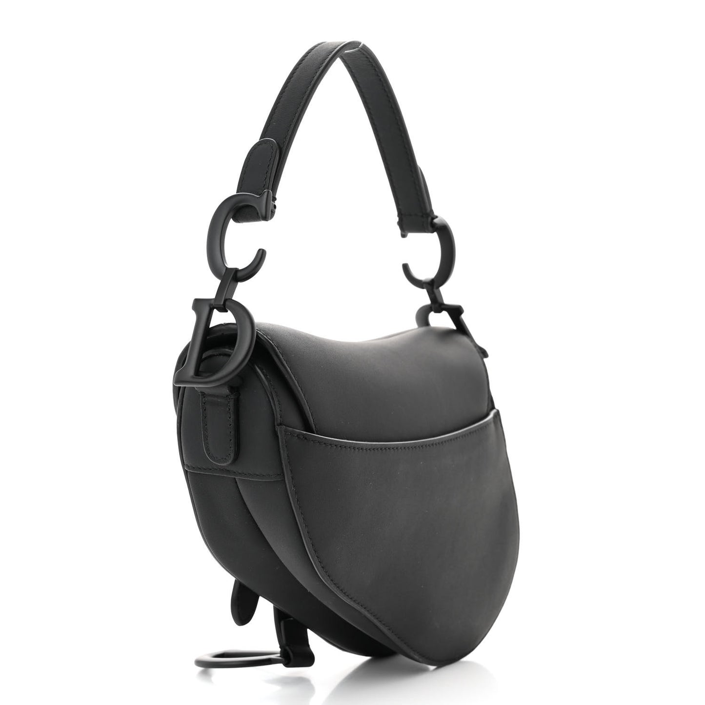 Ultra Matte Calfskin Mini Saddle Bag Black
