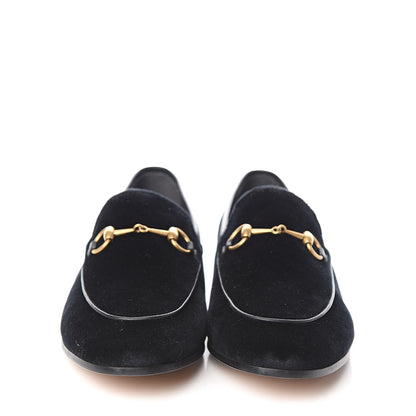 Gucci Velvet Horsebit Womens Jordaan Loafers 38.5 Black 2 of 9