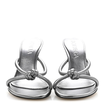 Bottega Veneta Metallic Blink Knot Mule Sandals 36.5 Silver 3 of 9