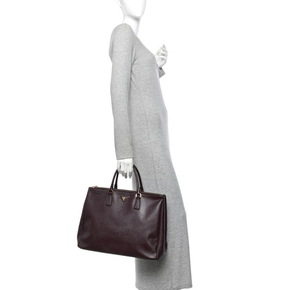 Prada Saffiano Lux Extra Large Galleria Double Zip Tote Granato 2 of 11