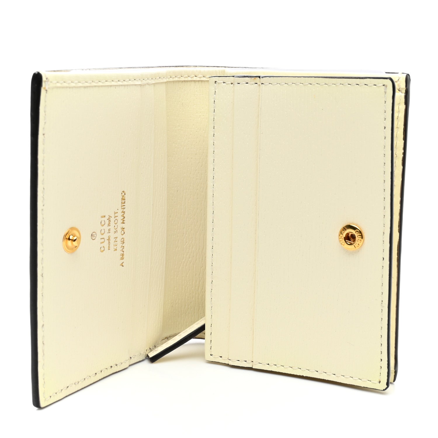 Gucci X KEN SCOTT New Shangai Calfskin Jardin D Avril Floral Print Horsebit 1955 Card Case Wallet Ivory Pink 5 of 7