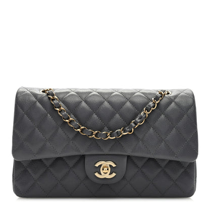 Chanel Caviar Quilted Medium Double Flap Dark Grey 1 of 9