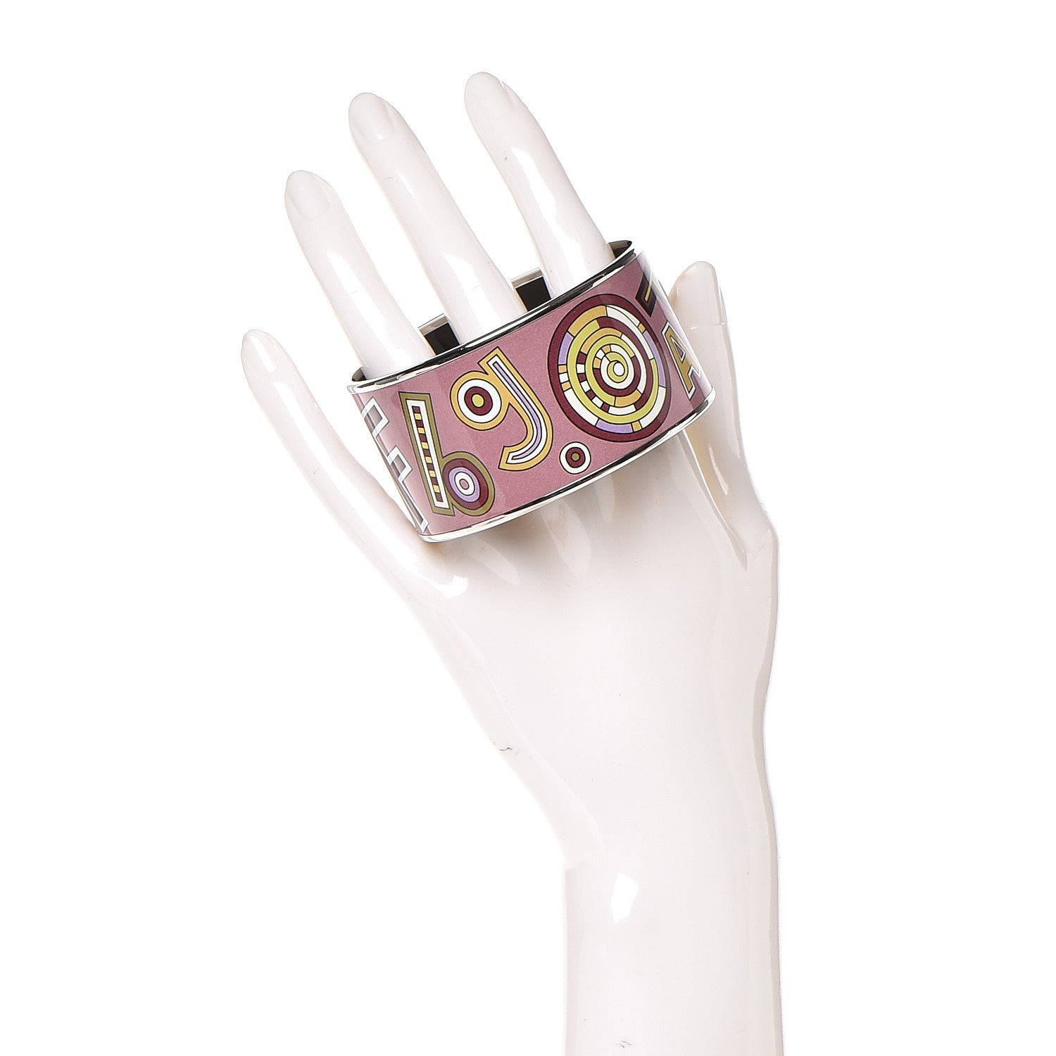 Hermes Enamel Printed Tohu Bohu Extra Wide Bracelet 65 2 of 5