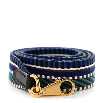 Hermes Toile Swift 25mm Sangle Cavale Shoulder Strap Malachite Bleu Electrique Black 2 of 10