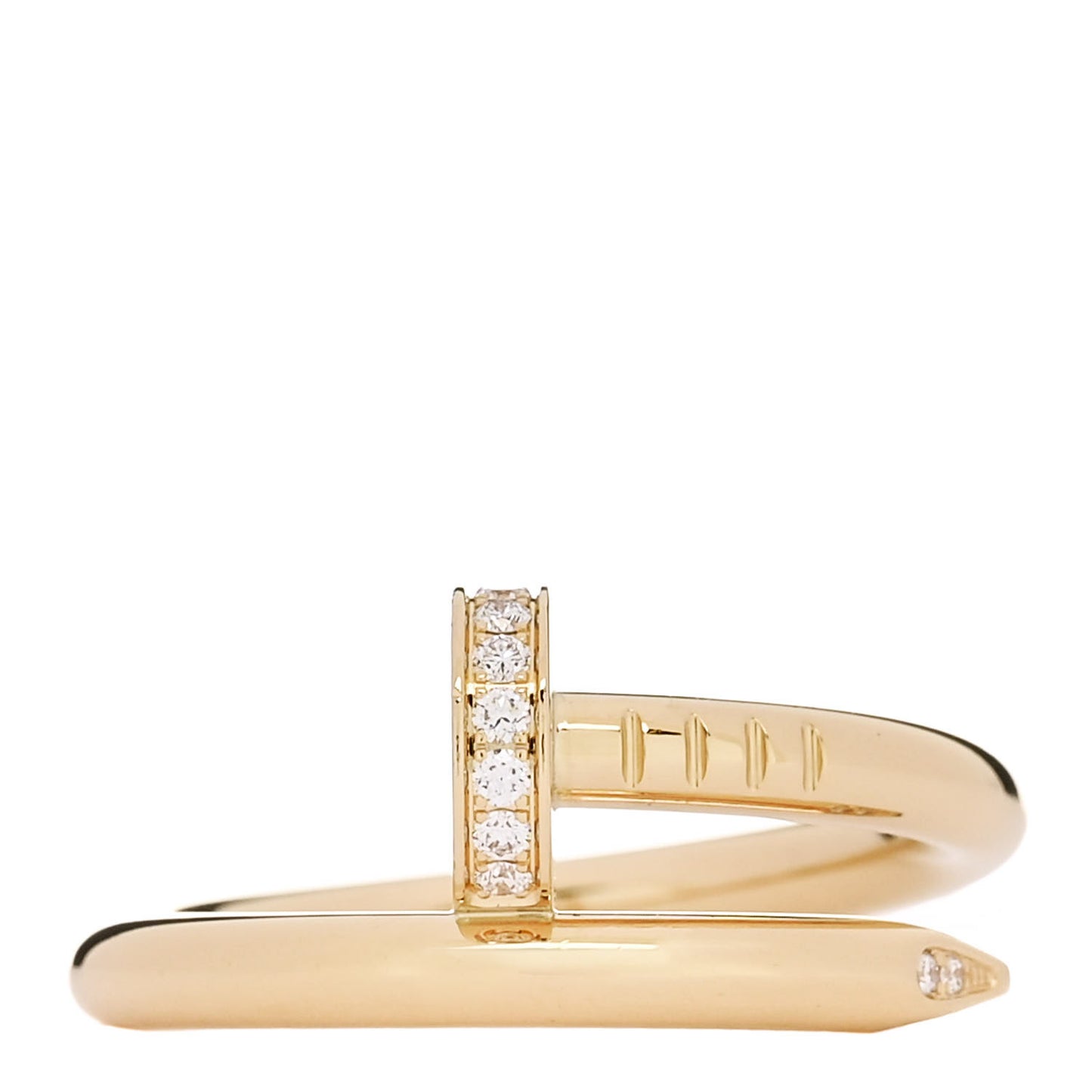 18K Yellow Gold Diamond Juste Un Clou Ring 53 6.25