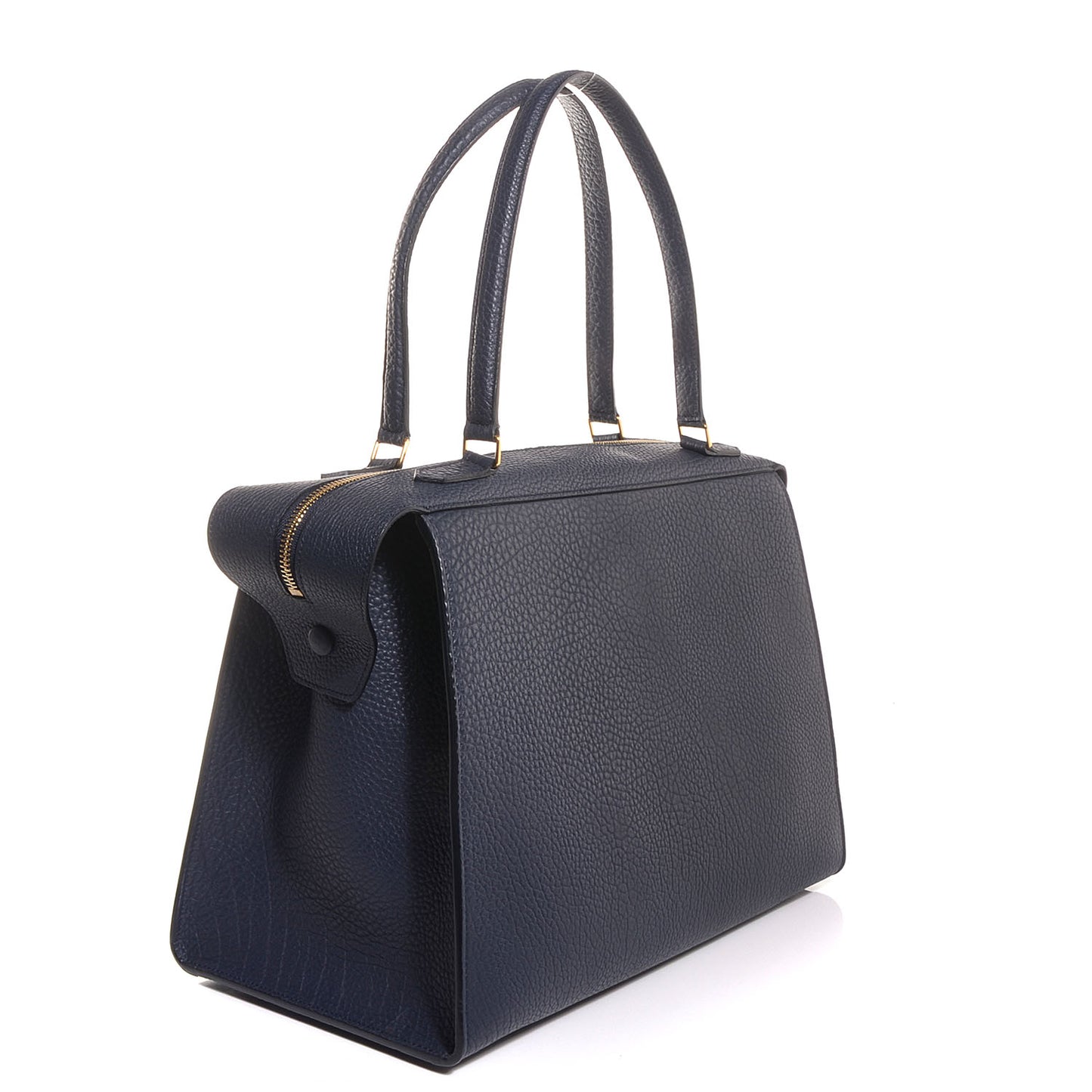 Bullhide Calfskin Medium Ring Bag Navy Blue