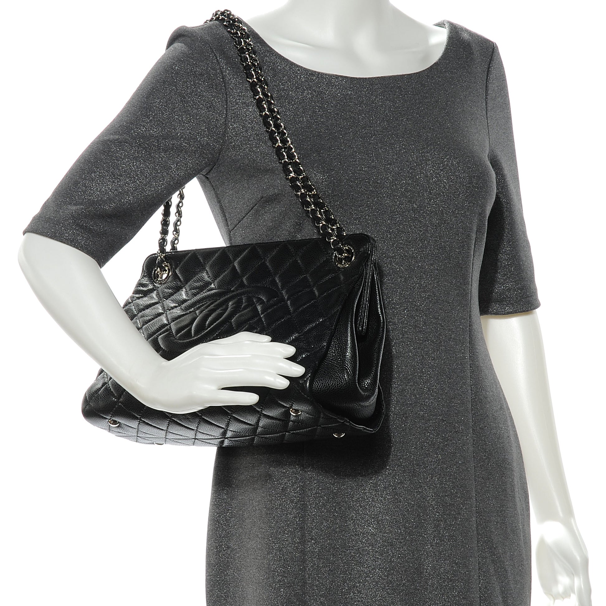 Chanel Caviar Timeless CC Shopping Tote Black 2 of 8