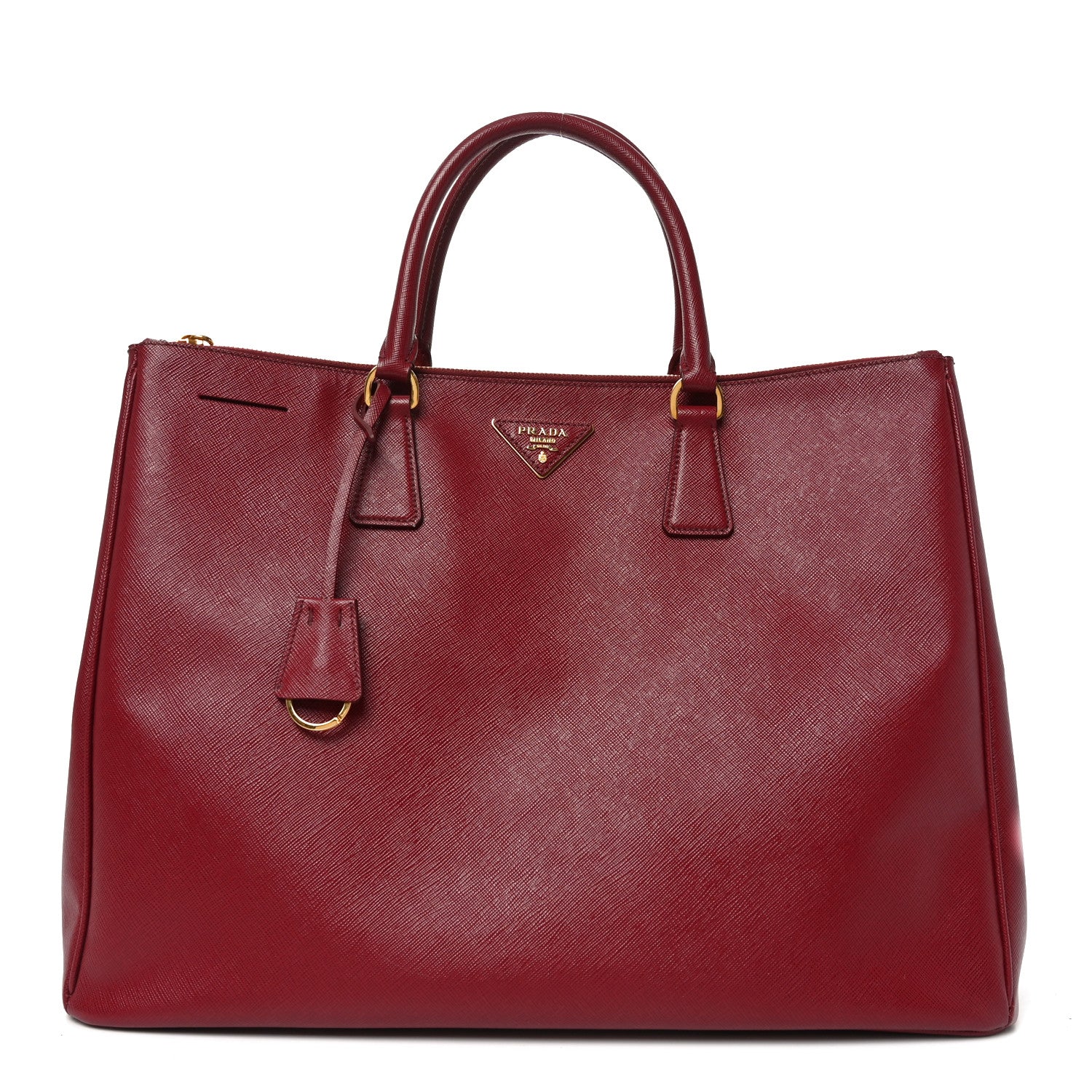 Prada Saffiano Lux Extra Large Galleria Double Zip Tote Cherry 1 of 9