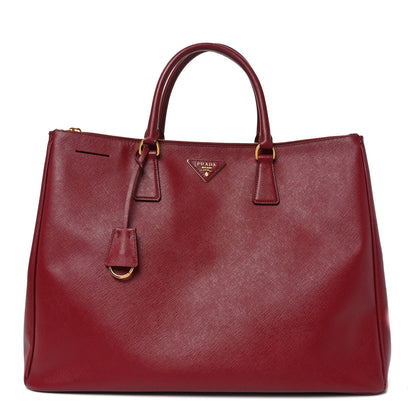 Prada Saffiano Lux Extra Large Galleria Double Zip Tote Cherry 1 of 9
