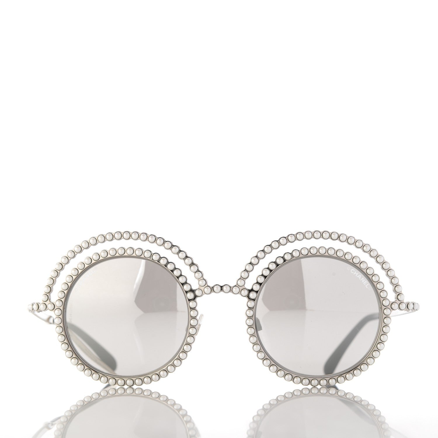 Chanel Pearl Round Sunglasses 71139 Silver 2 of 10