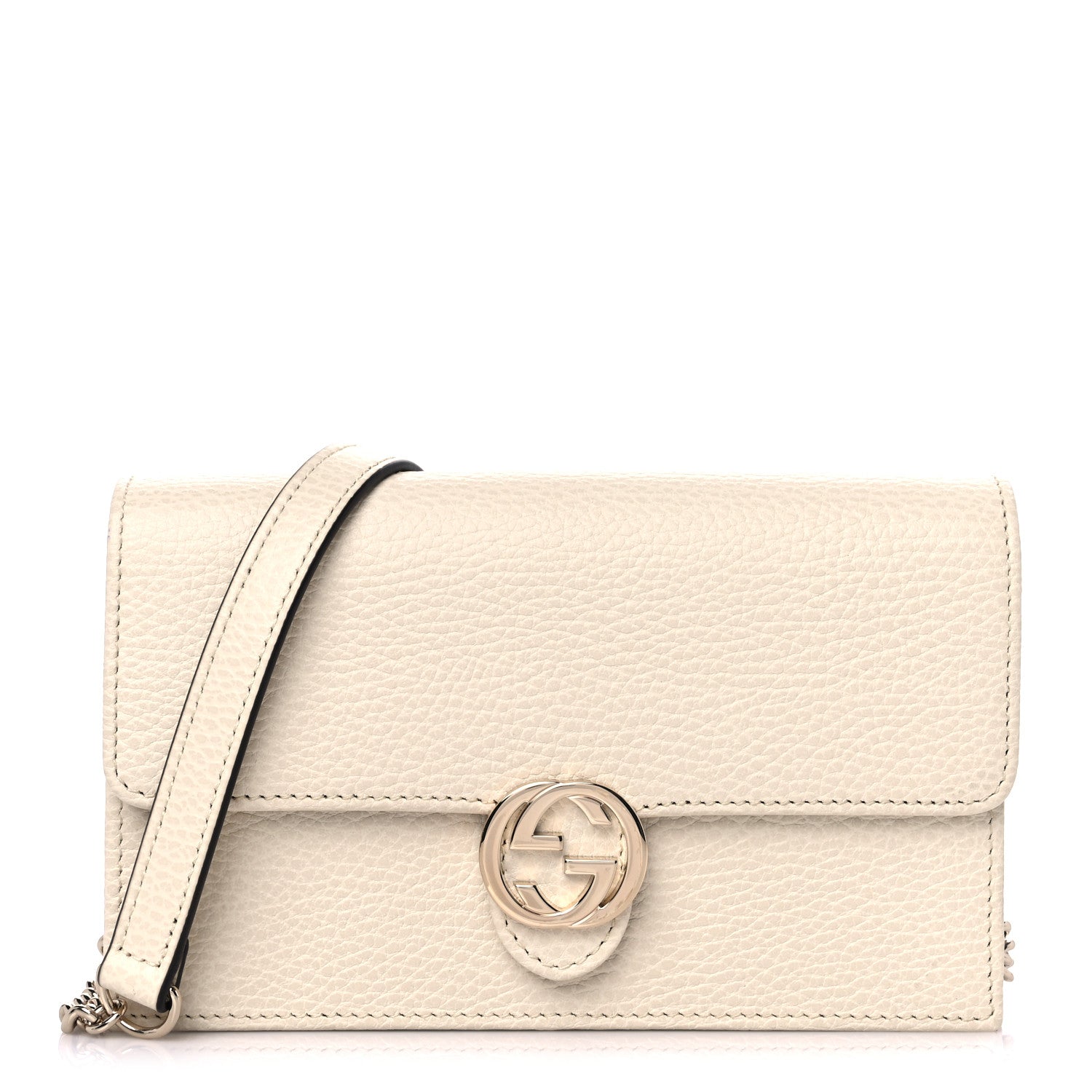 Gucci Dollar Calfskin Interlocking G Chain Wallet Ivoire 1 of 10