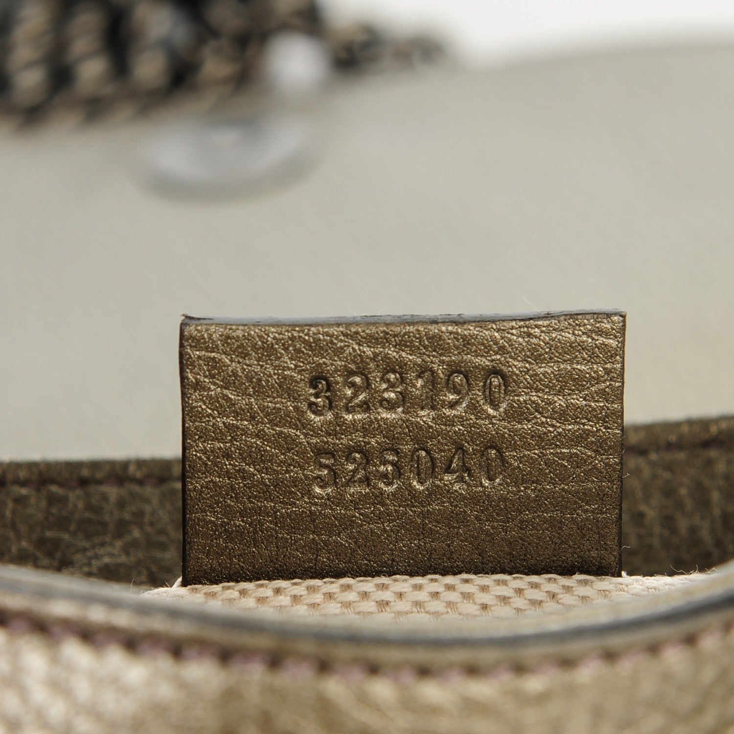 Gucci Metallic Pebbled Calfskin Small Soho Flap Crossbody Sasso 7 of 7