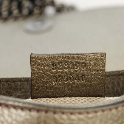 Gucci Metallic Pebbled Calfskin Small Soho Flap Crossbody Sasso 7 of 7