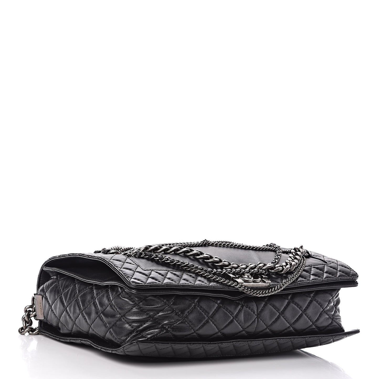 Calfskin Enchained XL Boy Flap Black