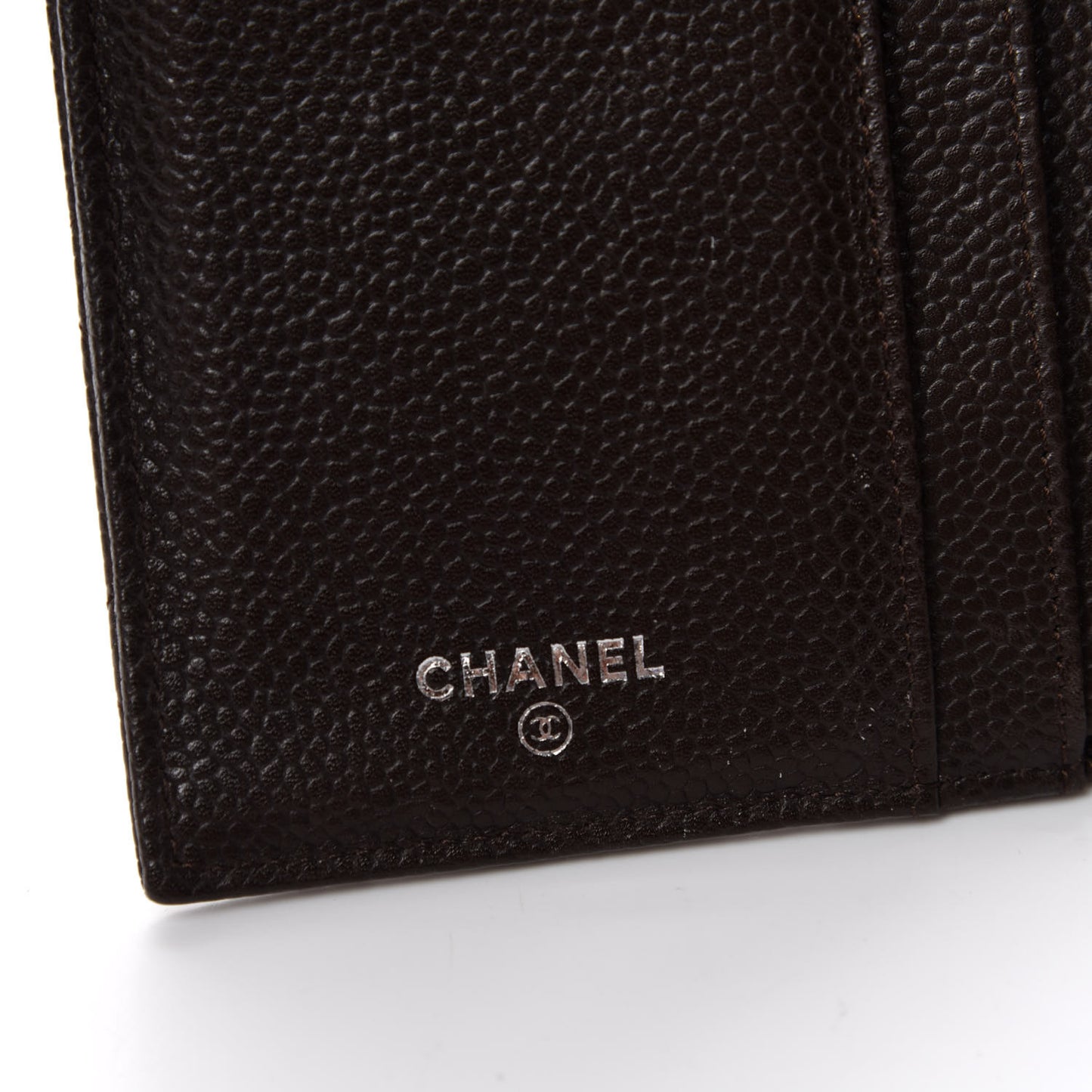 Caviar Quilted Large Flap Wallet Dark Brown