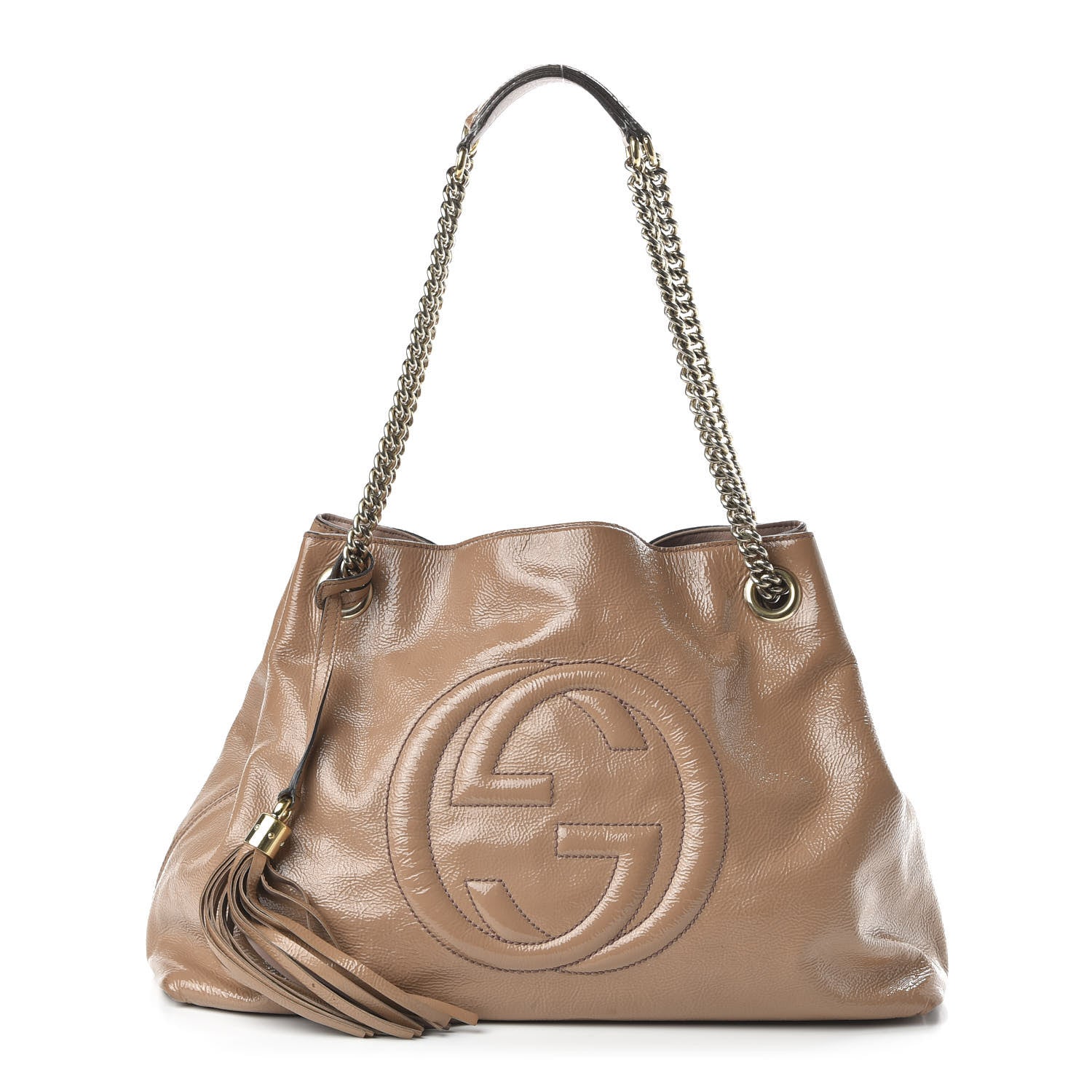 Gucci Patent Medium Soho Chain Shoulder Bag Dark Cipria 1 of 13