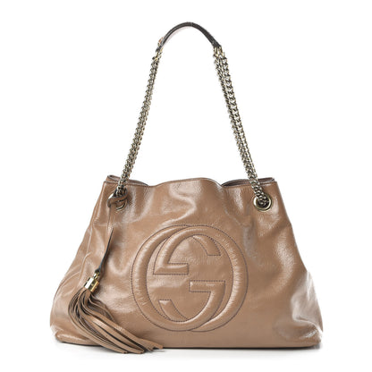 Gucci Patent Medium Soho Chain Shoulder Bag Dark Cipria 1 of 13