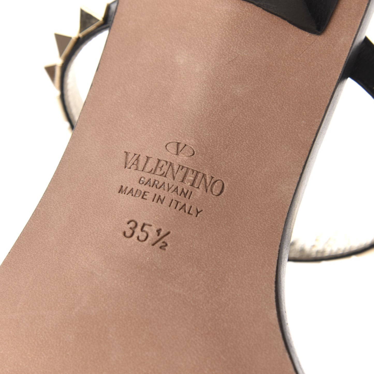 Calfskin Rockstud No Limit Sandals 35.5 Black