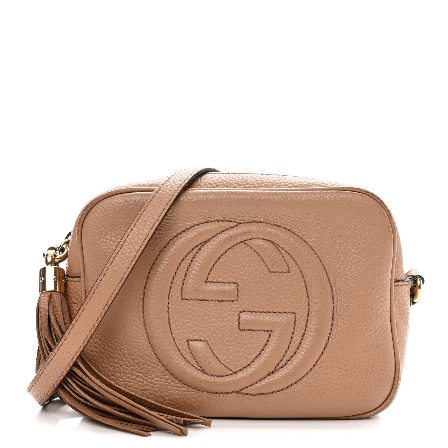 Gucci Pebbled Calfskin Small Soho Disco Bag Camelia 1 of 18