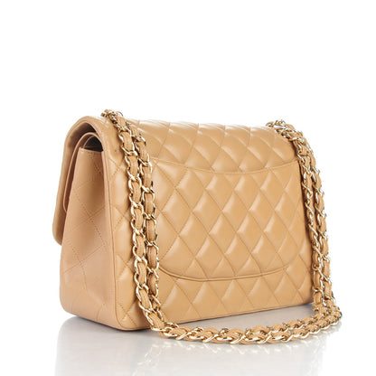 Chanel Lambskin Quilted Jumbo Double Flap Beige 3 of 8