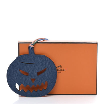 Hermes Epsom Togo Petit H Pumpkin Bag Charm Bleu de Malte Craie 5 of 5