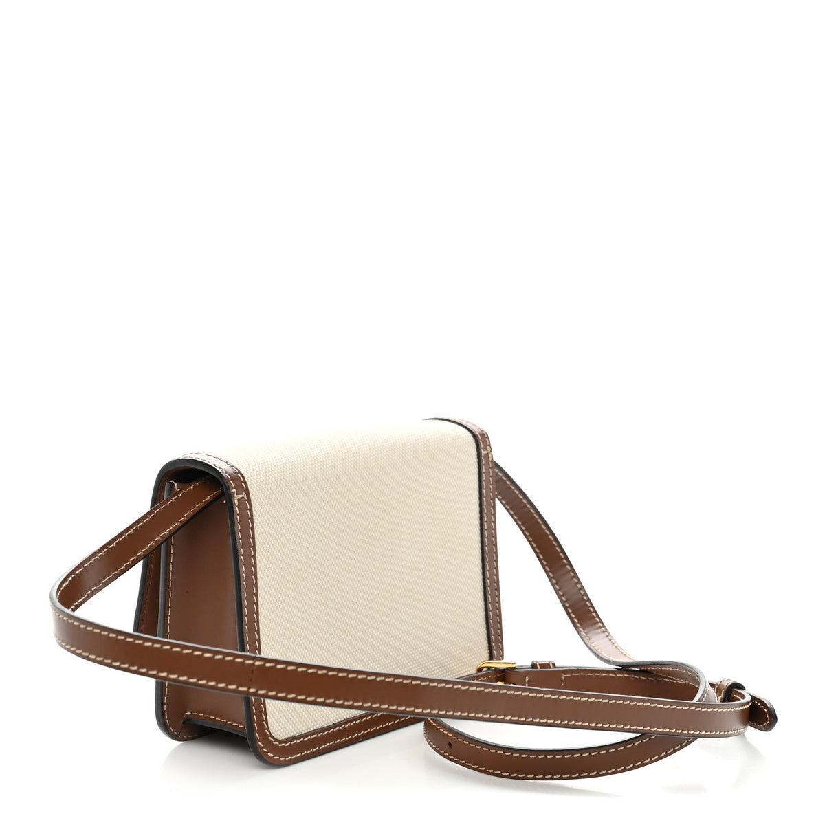 Canvas Calfskin Mini TB Bag Natural