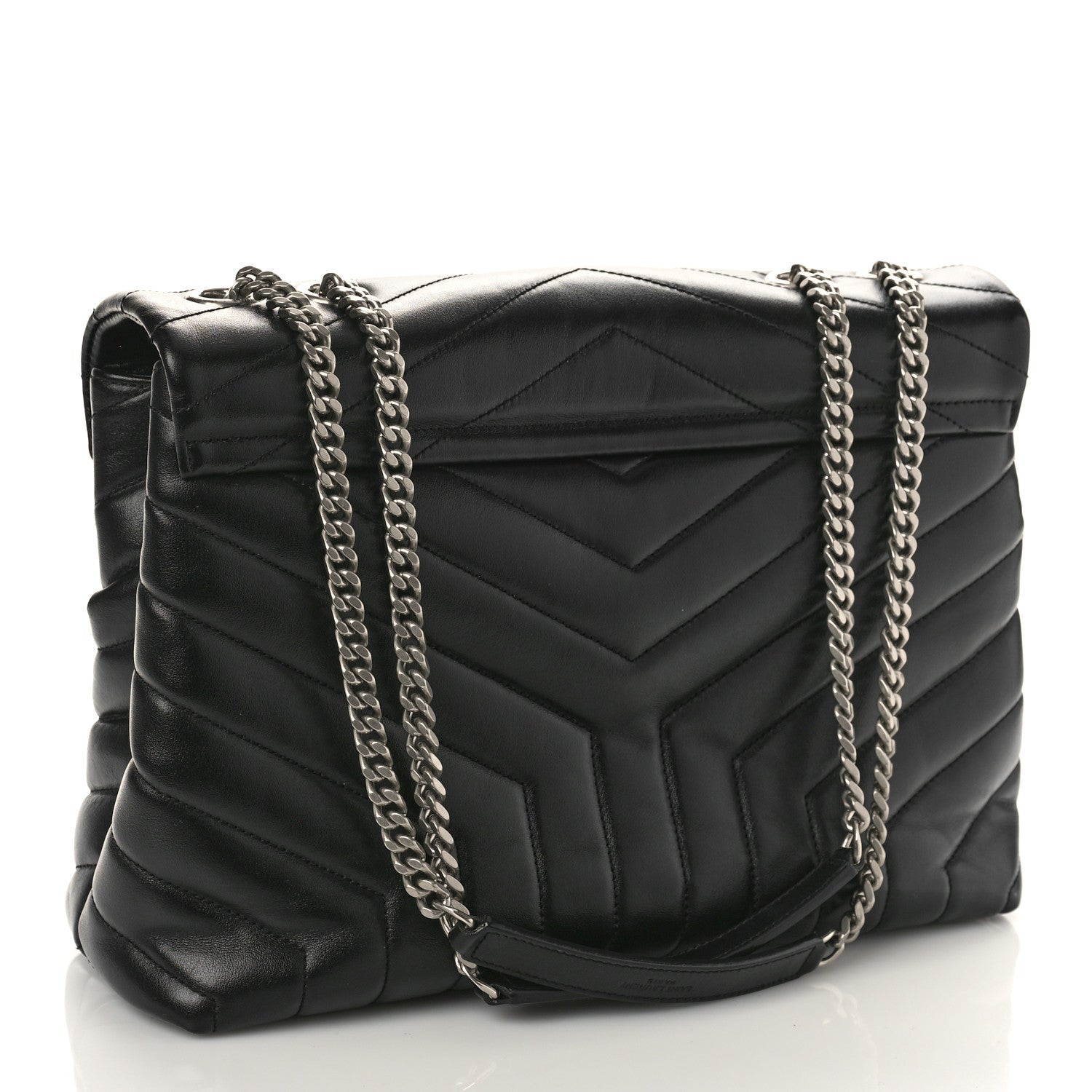Saint Laurent Calfskin Y Quilted Monogram Medium Loulou Chain Satchel Black 3 of 8