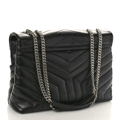 Saint Laurent Calfskin Y Quilted Monogram Medium Loulou Chain Satchel Black 3 of 8
