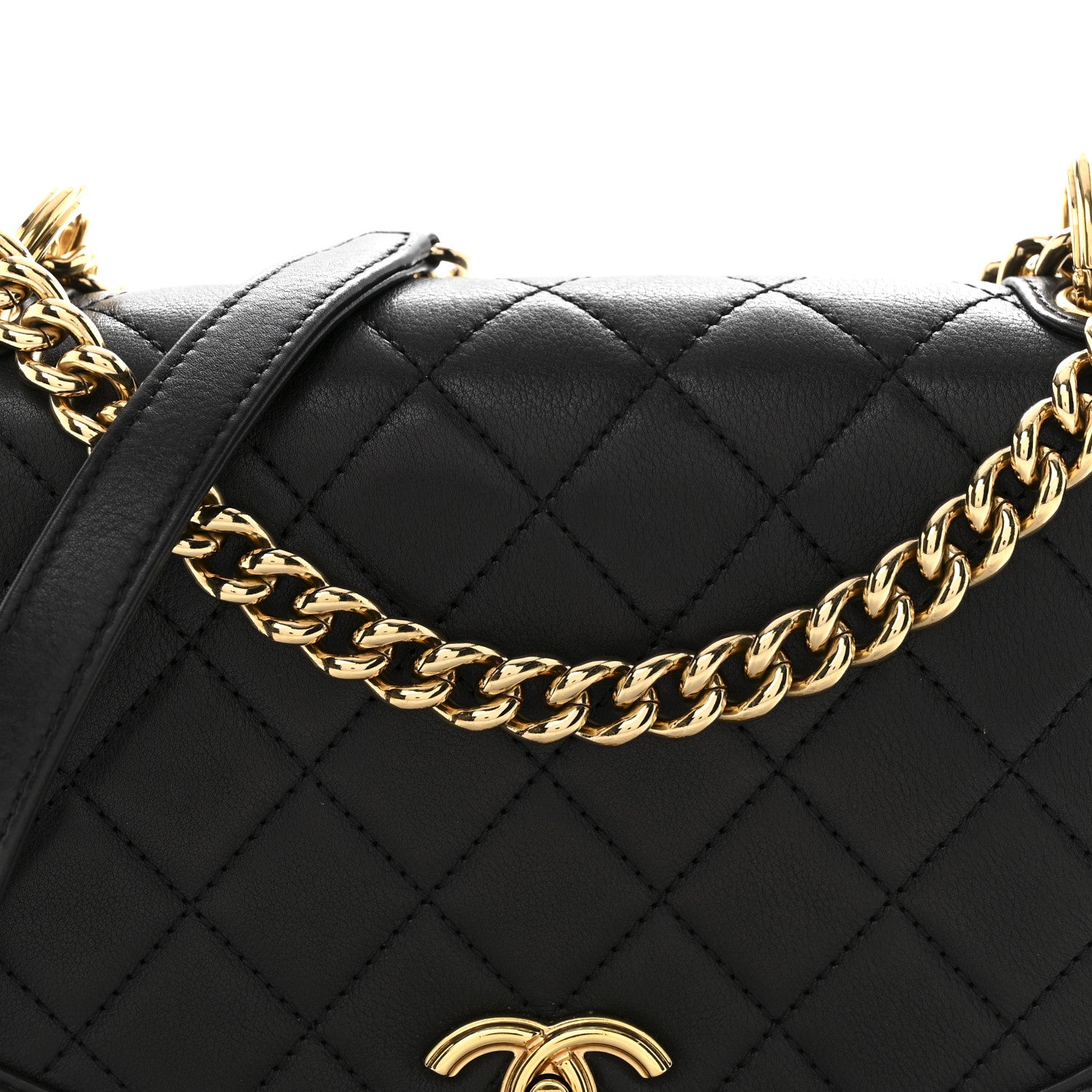 Chanel Calfskin Quilted Small Underline Flap Black 8 of 12