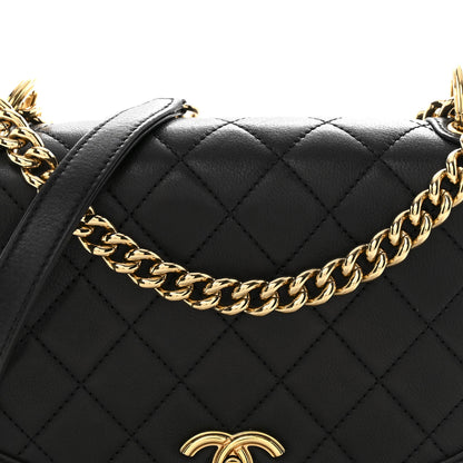 Chanel Calfskin Quilted Small Underline Flap Black 8 of 12