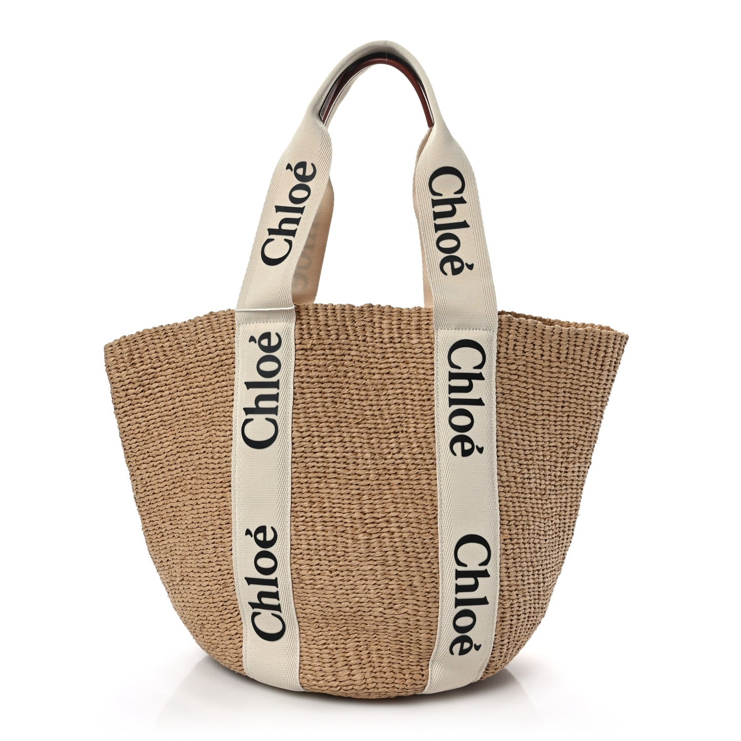 Raffia Large Woody Tote White