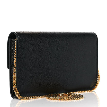 Saint Laurent Grain De Poudre Uptown Chain Wallet Black 3 of 11