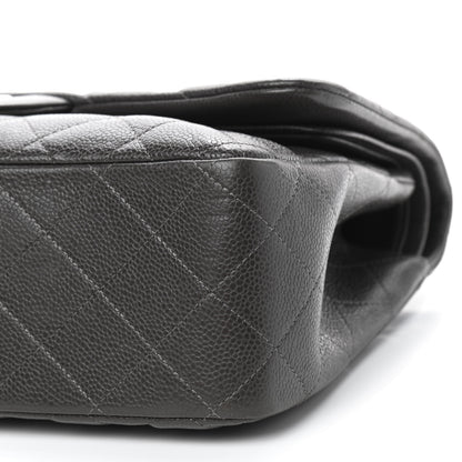 Chanel Caviar Quilted Jumbo Double Flap Dark Grey 7 of 12
