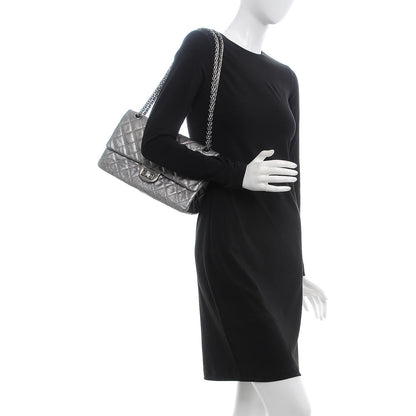 Chanel Metallic Aged Calfskin Quilted 2.55 Reissue 226 Flap Dark Silver 2 of 7