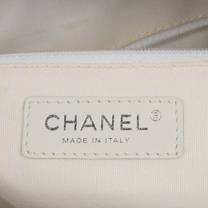 Chanel Calfskin CC Chevron All Day Long Boston White 6 of 7